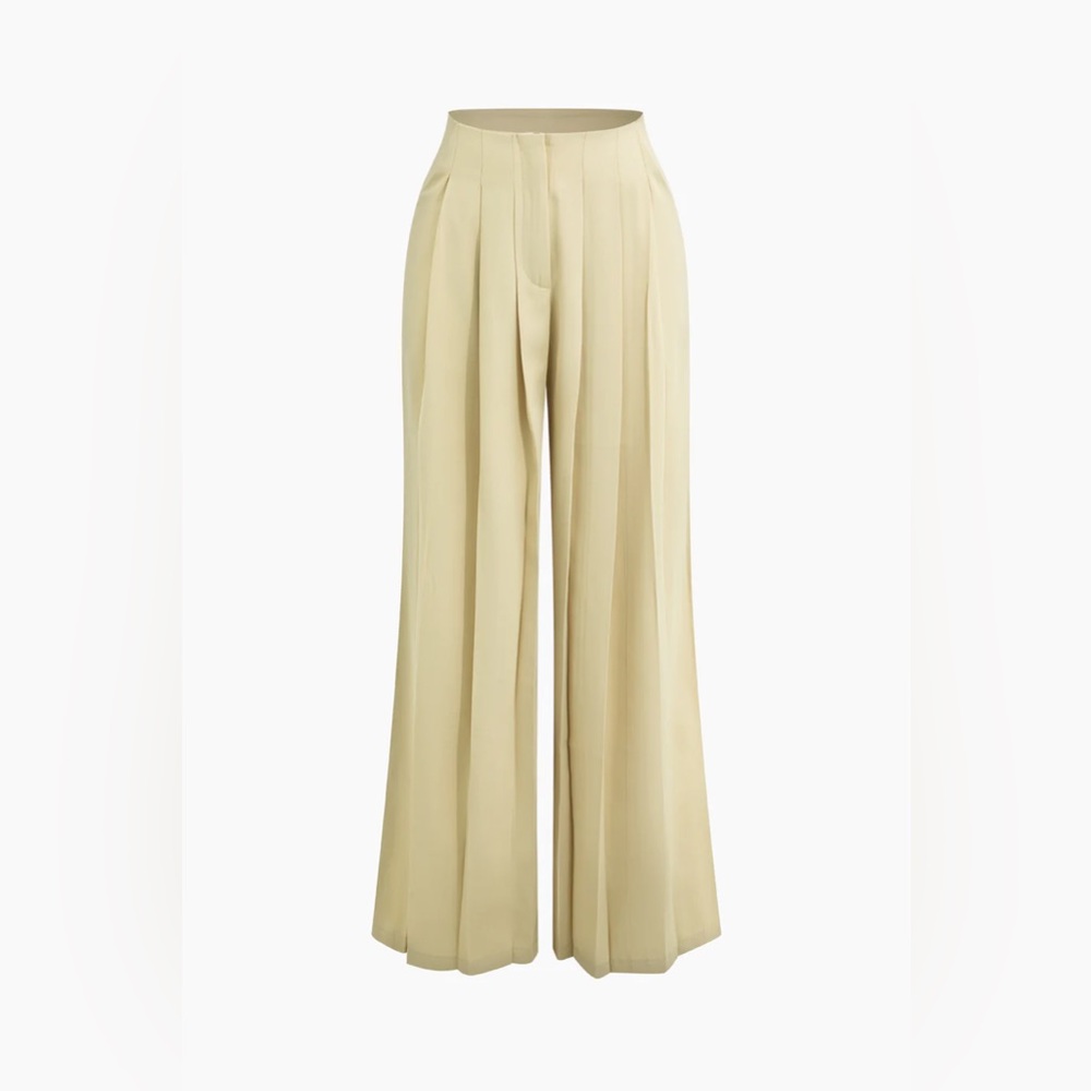 High Waist Pleated Wide Leg Pants
